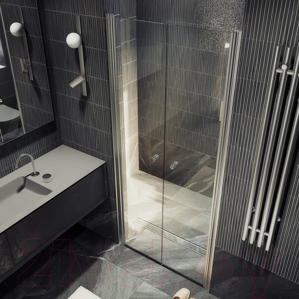 Изображение товара Душевая дверь MaybahGlass 198x120 / MGD-425-5 (прозрачное стекло/хром матовый)