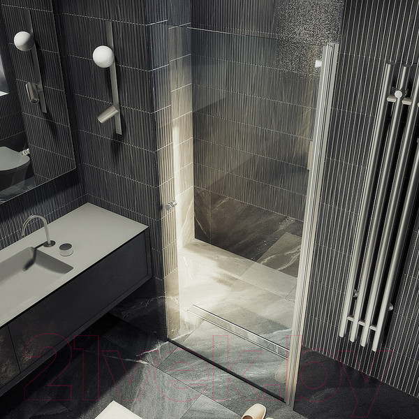 Изображение товара Душевая дверь MaybahGlass 198x60 / MGD-797-5 (прозрачное стекло/хром матовый)