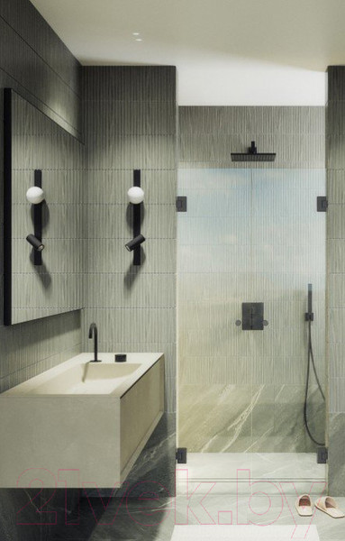 Изображение товара Душевая дверь MaybahGlass 195x101 / MGD-464-6 (прозрачное стекло/черный)