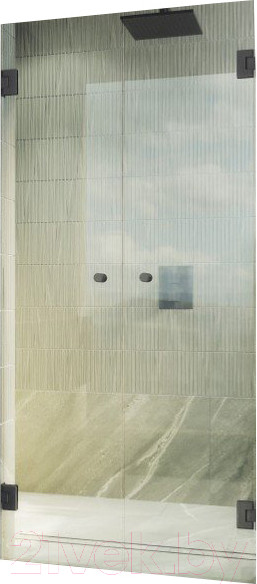 Изображение товара Душевая дверь MaybahGlass 195x101 / MGD-464-6 (прозрачное стекло/черный)