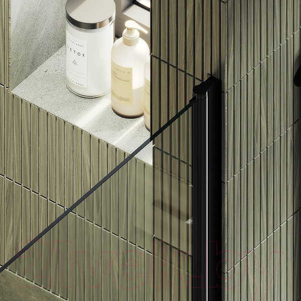 Изображение товара Душевая дверь MaybahGlass 198x60 / MGD-797-6 (прозрачное стекло/черный)