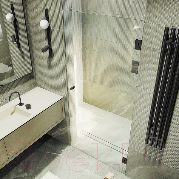 Изображение товара Душевая дверь MaybahGlass 195x80.5 / MGD-508-6 (прозрачное стекло/черный)