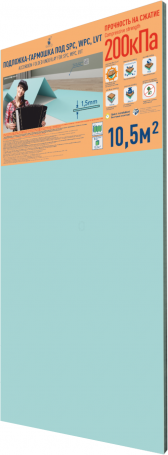 Изображение товара Подложка SOLID Гормошка под SPC, WPC, LVT 1.5мм (10.5м2)