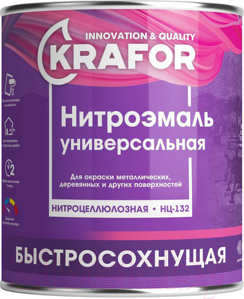 Изображение товара Эмаль Krafor НЦ-132 (1.7кг, зеленый)