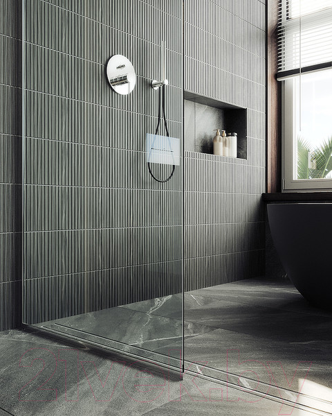 Изображение товара Душевая стенка MaybahGlass 195x79 / MGD-695-5у (прозрачное стекло/хром матовый)