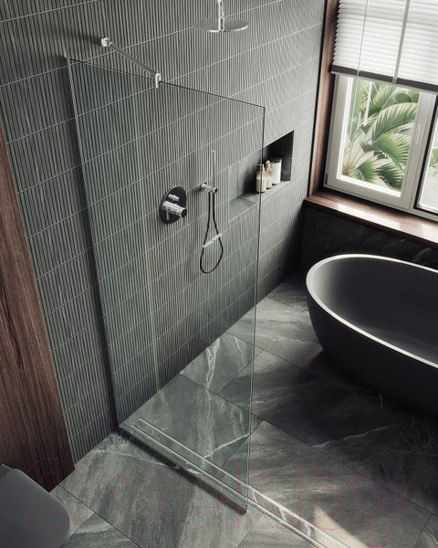 Изображение товара Душевая стенка MaybahGlass 195x89 / MGD-689-5у (прозрачное стекло/хром матовый)