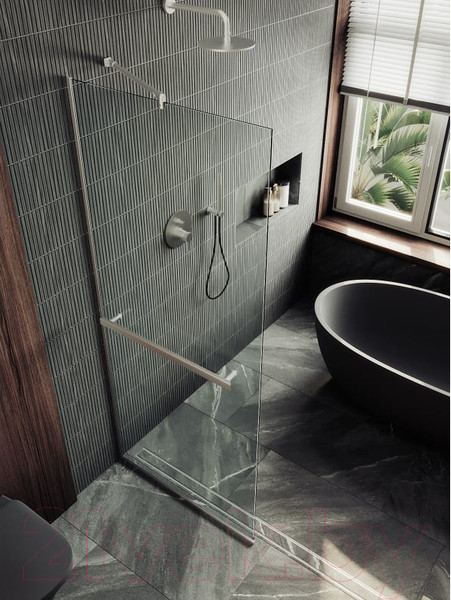 Изображение товара Душевая стенка MaybahGlass 195x89 / MGD-732-5у (прозрачное стекло/хром матовый)