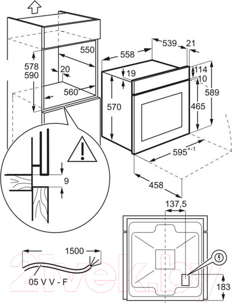 Изображение товара Электрический духовой шкаф Electrolux EOF3H40BW