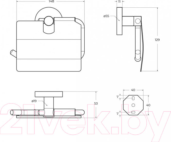 Изображение товара Держатель для туалетной бумаги Cezares RELAX-PH-IN (сатин)