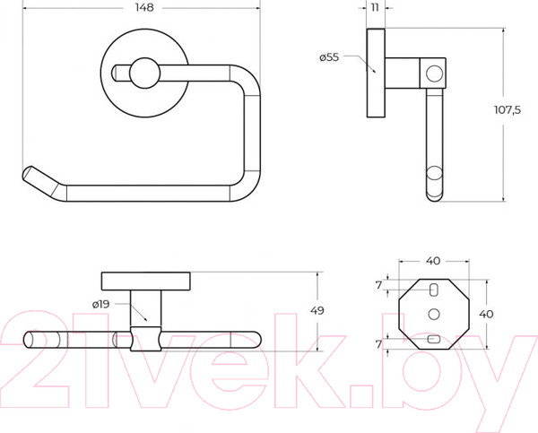 Изображение товара Держатель для туалетной бумаги Cezares RELAX-PH1-GM (оружейная сталь)
