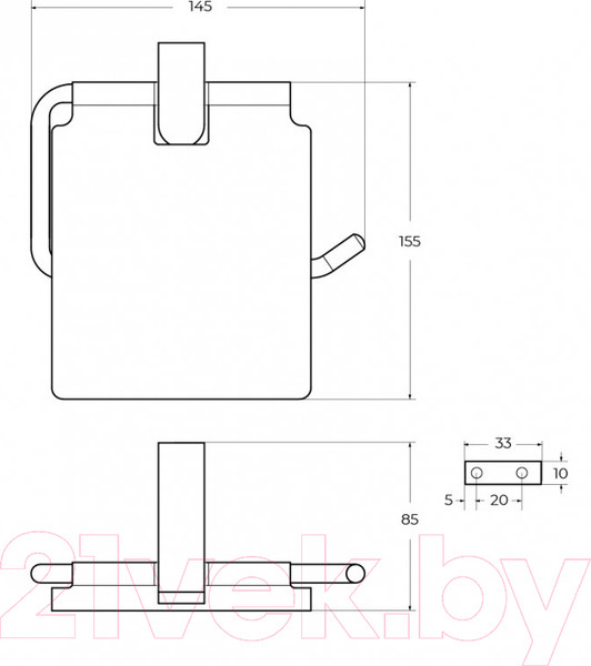 Изображение товара Держатель для туалетной бумаги Cezares SLIDER-PH-GM (оружейная сталь)