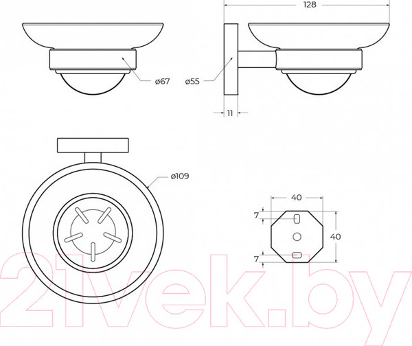 Изображение товара Мыльница Cezares RELAX-SODS-IN (сатин)