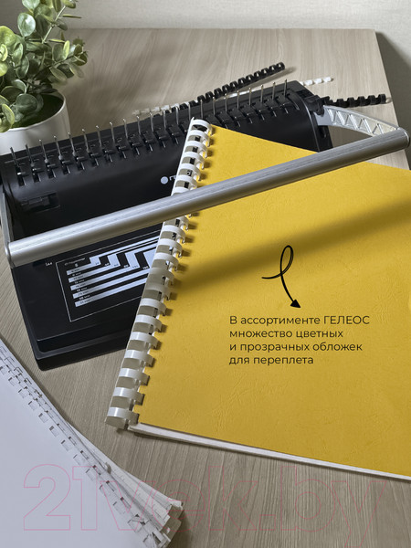 Изображение товара Пружины для переплета Гелеос BCA4-6WB 6мм (100шт, белый/черный)