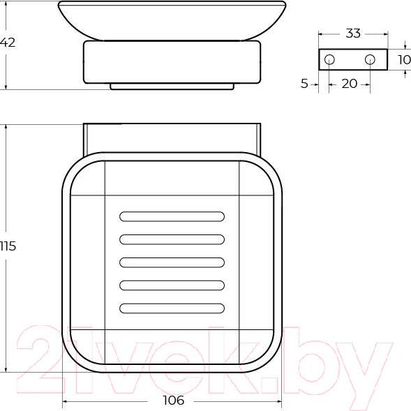 Изображение товара Мыльница Cezares SLIDER-SODS-IN (сатин)