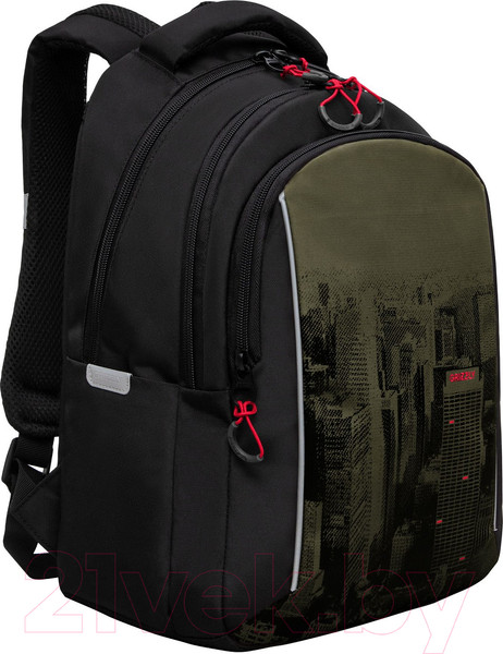Изображение товара Школьный рюкзак Grizzly RB-452-5 (черный/хаки)