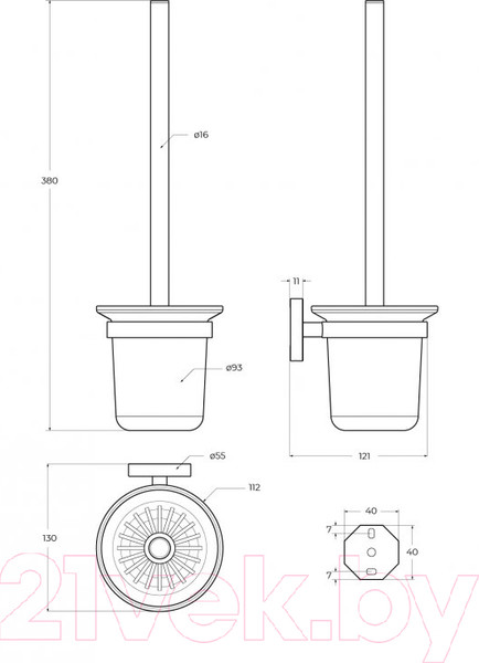Изображение товара Ершик для унитаза Cezares RELAX-TBS-V-01 (хром)