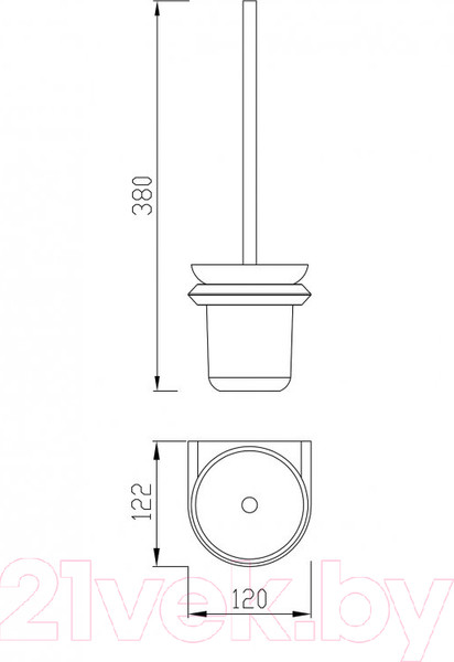 Изображение товара Ершик для унитаза Cezares LINER-TBS-V-GM (оружейная сталь)