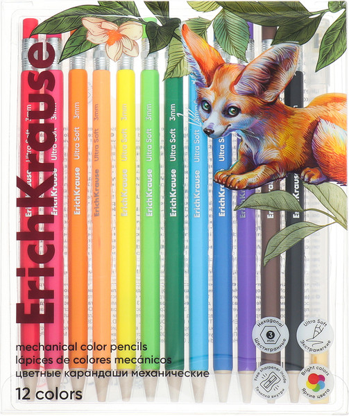 Изображение товара Набор цветных карандашей Erich Krause Safari + точилка / 61819 (12цв)