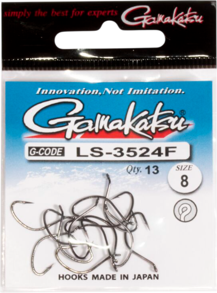 Изображение товара Набор крючков рыболовных Gamakatsu LS-3524F New Label Eyed Hooks Black 8 / 147933-008 (13шт)