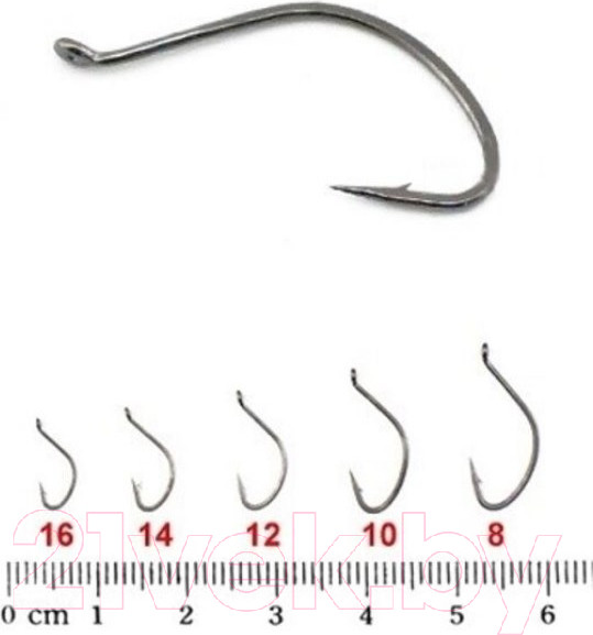 Изображение товара Набор крючков рыболовных Gamakatsu LS-3524F New Label Eyed Hooks Black 12 / 147933-012 (13шт)