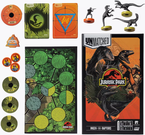 Изображение товара Настольная игра GaGa Unmatched. Jurassic Park. InGen vs Raptors / GG363 (с русскими правилами)