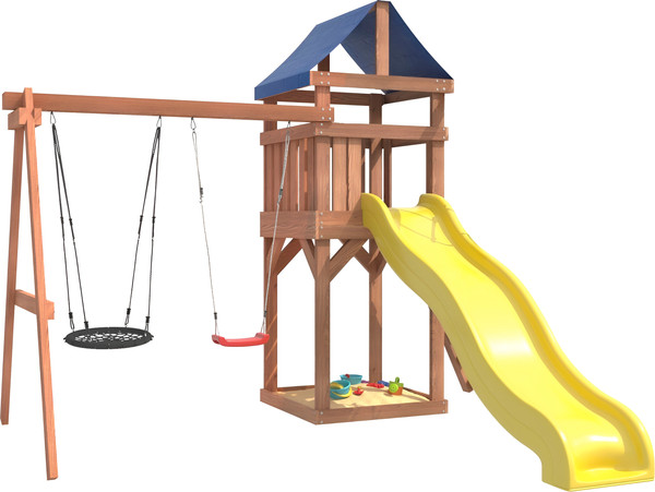 Изображение товара Игровой комплекс National Tree Company Классик с качелями лодочка и гнездом 60см IgroWoods / ДКП-3