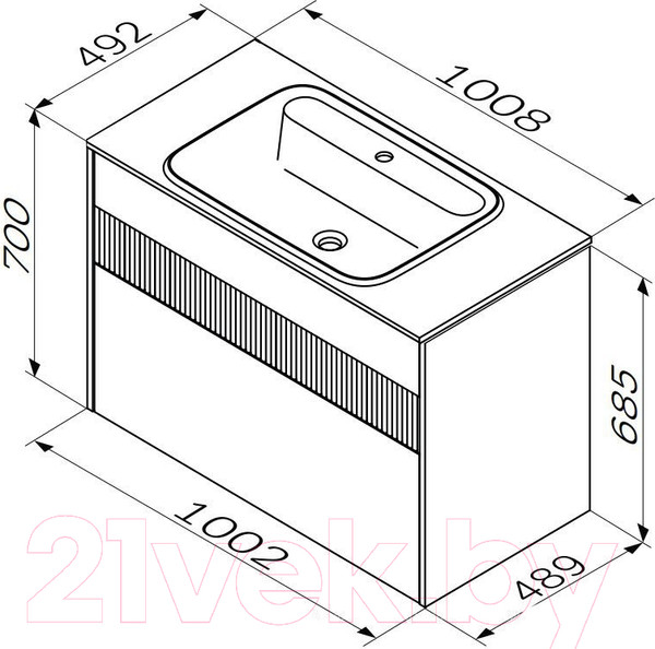Изображение товара Тумба под умывальник AM.PM Func M8FFUX1002WM (белый матовый)