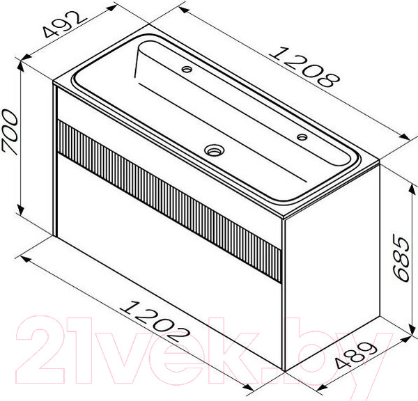 Изображение товара Тумба под умывальник AM.PM Func M8FFUX1202WM (белый матовый)