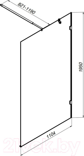 Изображение товара Душевая стенка AM.PM X-Joy 110x195 / W94WI-110-F1-BTE (черный/прозрачное стекло)