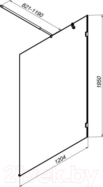Изображение товара Душевая стенка AM.PM X-Joy 120x195 / W94WI-120-F1-MTE (хром/прозрачное стекло)