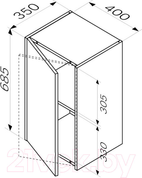 Изображение товара Шкаф для ванной AM.PM Func M8FCH0402WM (белый матовый)