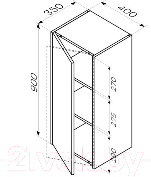 Изображение товара Шкаф для ванной AM.PM Func M8FCH04029WM (белый матовый)