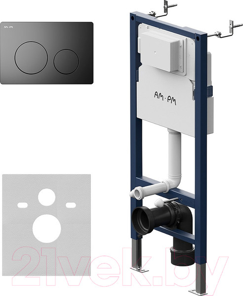 Изображение товара Инсталляция для унитаза AM.PM PrimeFit I012709.0138 (матовый черный,с кнопкой смыва)