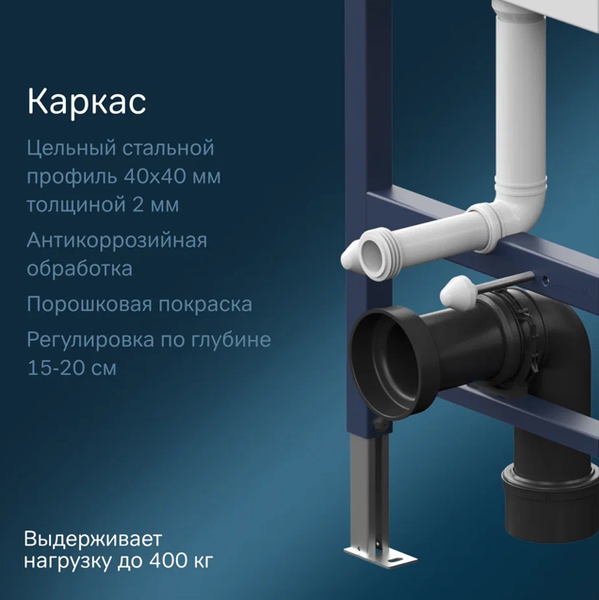 Изображение товара Инсталляция для унитаза AM.PM PrimeFit I012709.0138 (матовый черный,с кнопкой смыва)