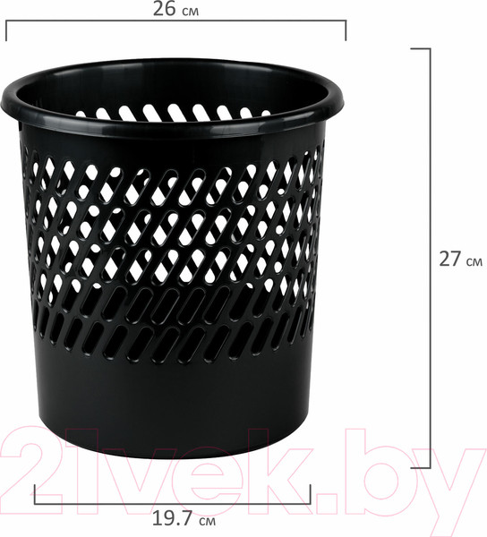 Изображение товара Корзина для бумаг Staff Basic / 237917 (черный)