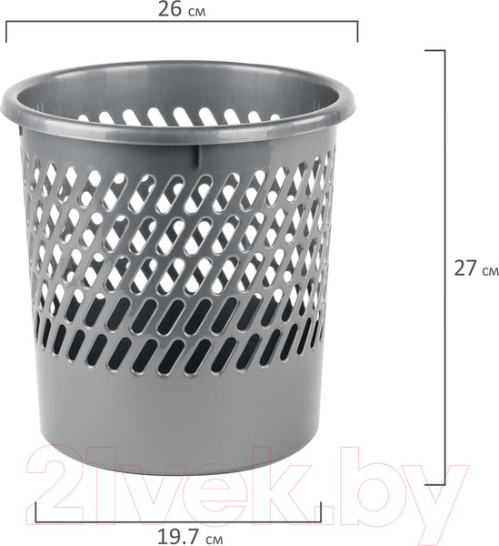 Изображение товара Корзина для бумаг Staff Basic / 237918 (серый)