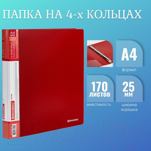 Изображение товара Папка для бумаг Brauberg Extra / 270545 (красный)