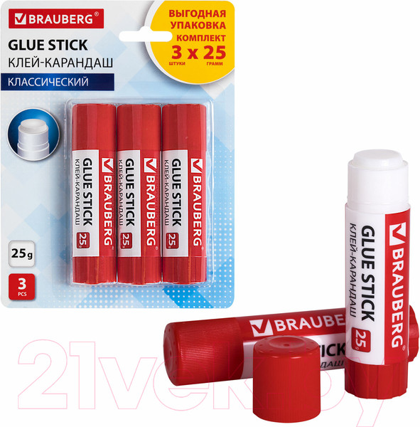 Изображение товара Клей-карандаш Brauberg 271306 (3шт)