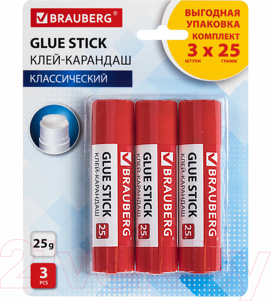 Изображение товара Клей-карандаш Brauberg 271306 (3шт)