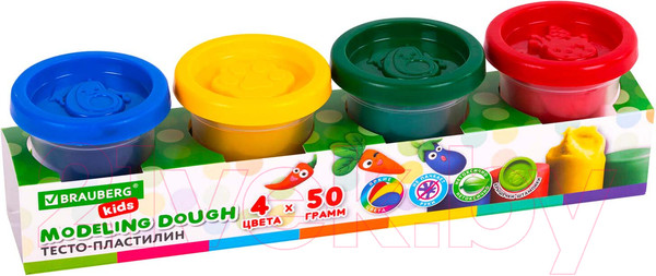 Изображение товара Пластилин Brauberg Kids / 106714 (4цв)