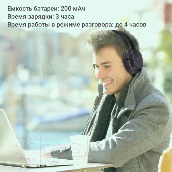 Изображение товара Беспроводные наушники Digma BT-18 (черный)
