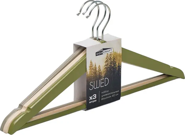 Изображение товара Набор деревянных вешалок-плечиков DomCraft Swed / DHW301 (3шт)