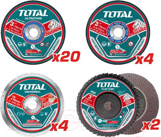 Изображение товара Набор отрезных, пильных дисков TOTAL TAC97630  (30шт)