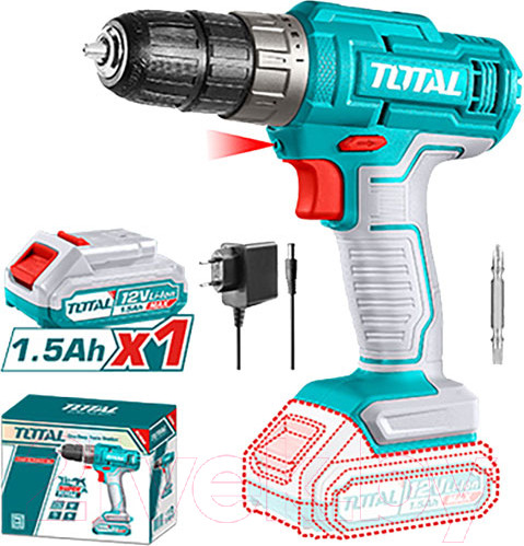 Изображение товара Аккумуляторная дрель-шуруповерт TOTAL TDLI1218