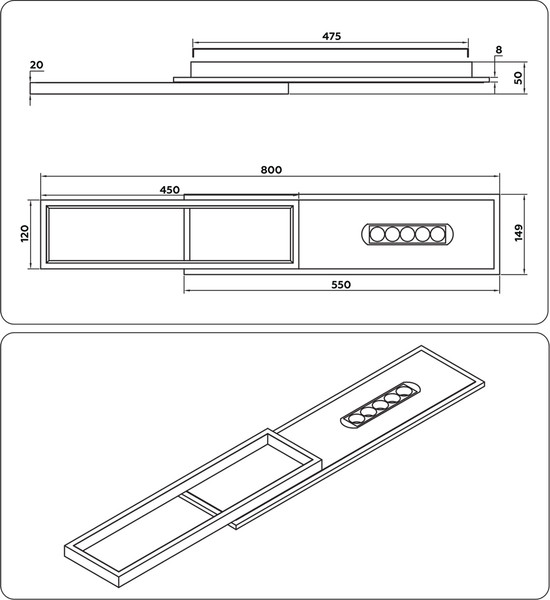 Изображение товара Люстра Ambrella LineTech FL51453 WH/BK (белый/черный)