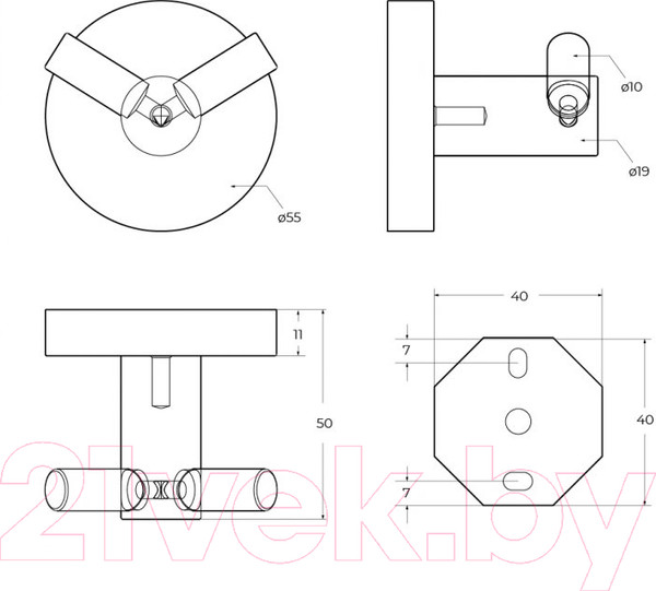 Изображение товара Крючок для ванной Cezares RELAX-HKD-01
