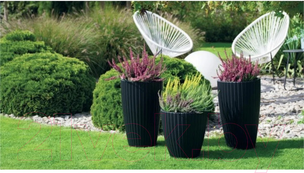 Изображение товара Кашпо Formplastic Mika Slim 40см / FP-5105-014 (антрацит)