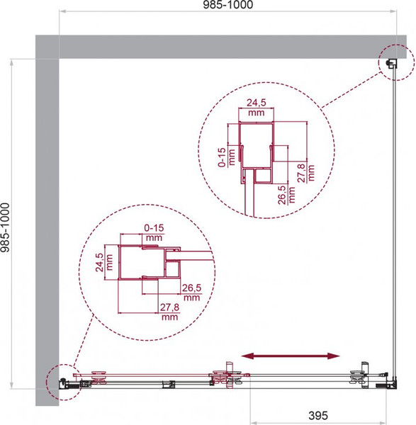 Изображение товара Душевой уголок BelBagno LUCE-A-1-100/100-C-Cr