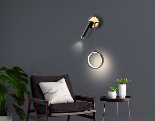 Изображение товара Бра Ambrella LineTech FL51652/1+1 BK/GD (черный/золото)