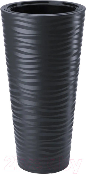 Изображение товара Кашпо Formplastic Sahara Dunes slim 40см круг / FP-2724-015  (черный)